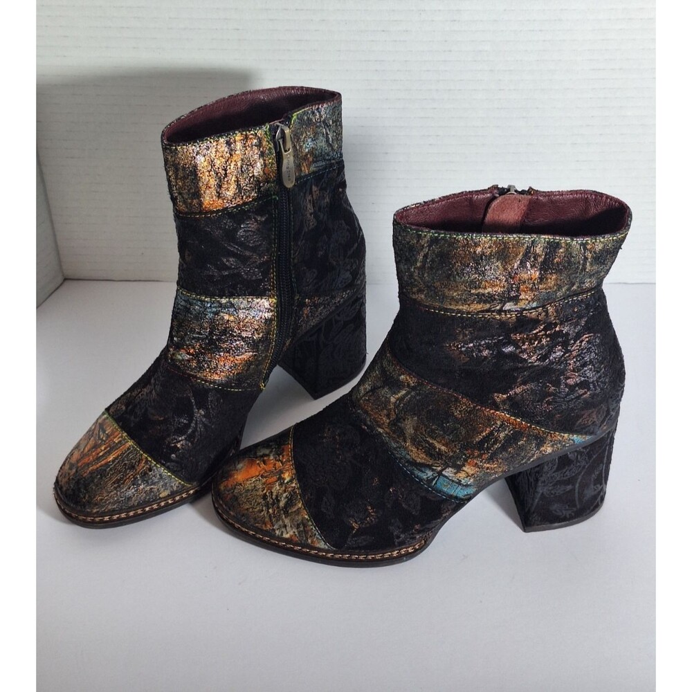 L'Artiste by Spring Step Whitney Leather Heeled Ankle Boots Sz 5 Gothic Witchy